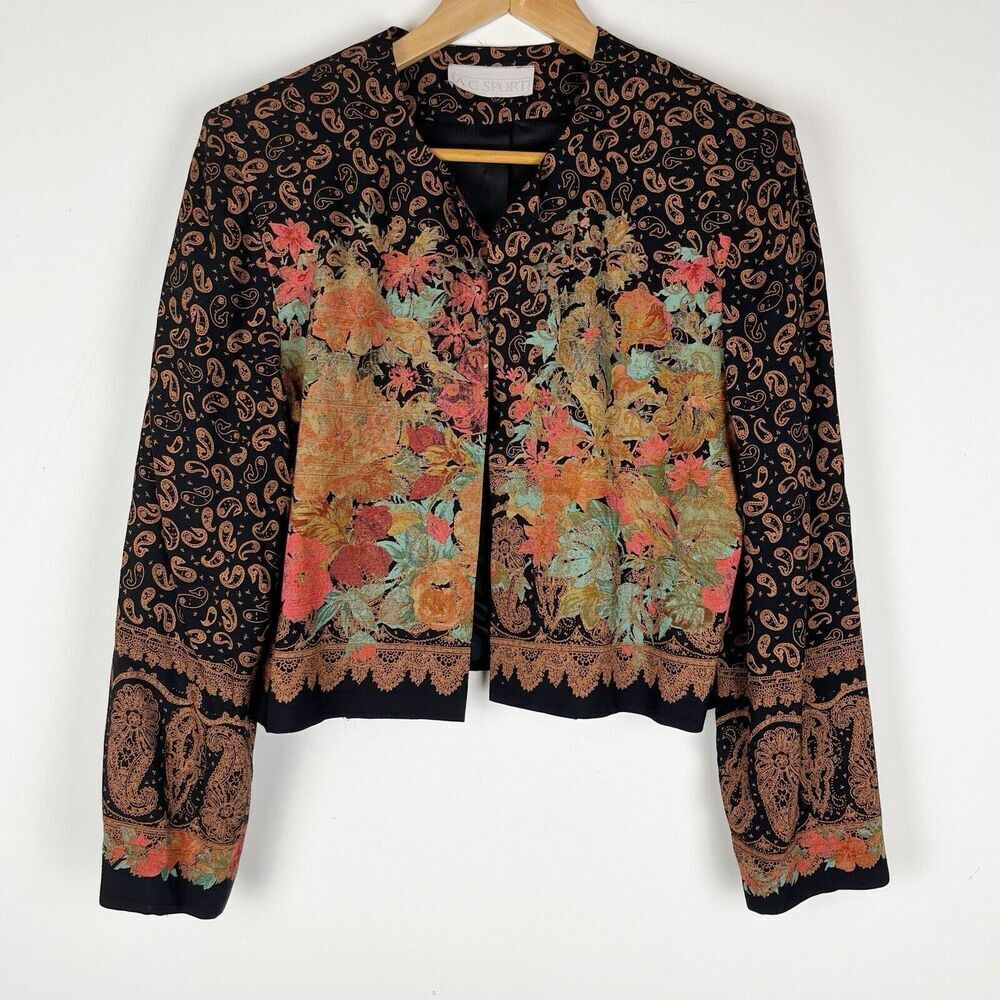 Vintage A.C Sport‎ Floral Blazer Size 12 Made USA​​